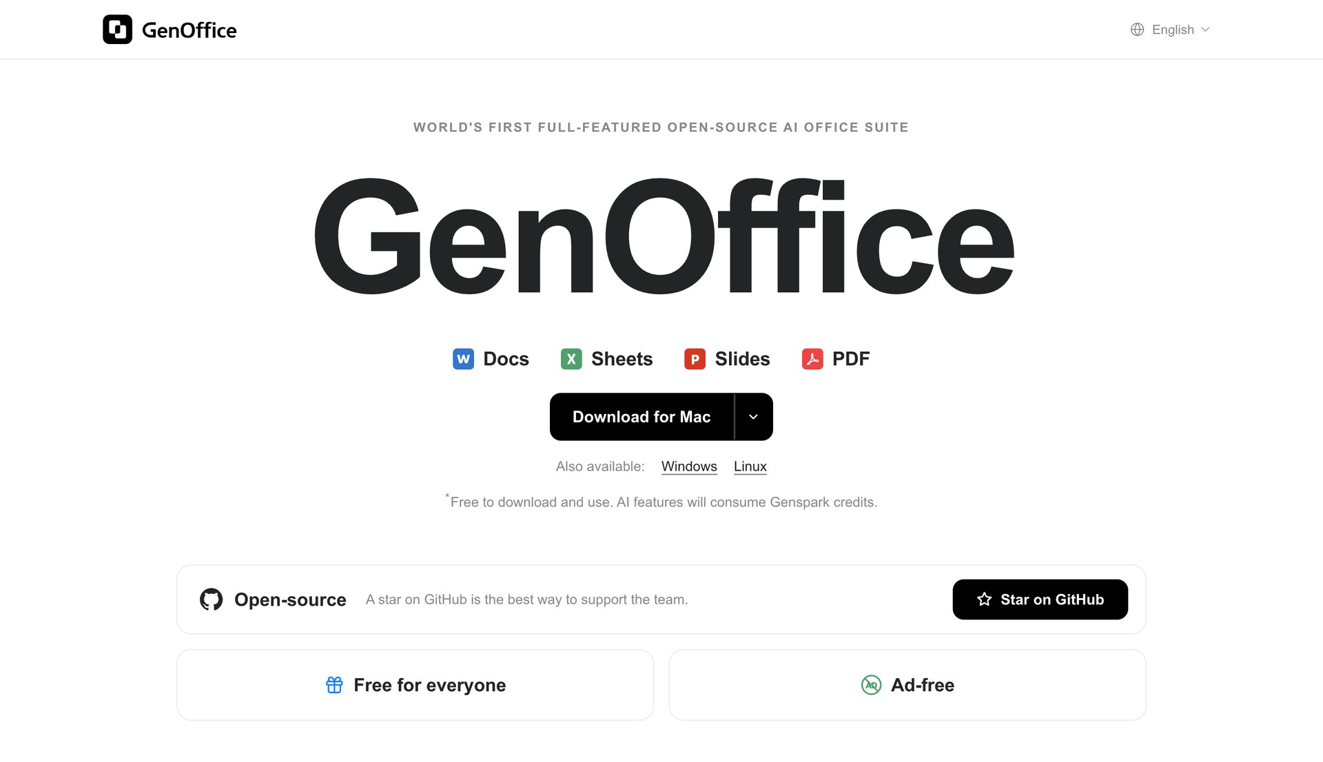 GenOffice:开源免费的 AI 办公套件,Word、Excel、PPT、PDF 全兼容